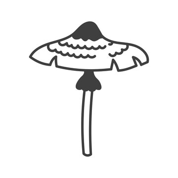 recommend clip art: Toadstool Doodle Line Icon. Inedible Mushroom outline vector illustration. 