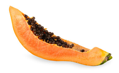 Sliced papaya isolated on white background.