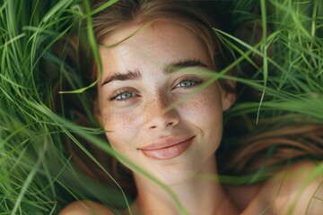 Fototapeta premium Embrace Yourself: Finding Happiness in Your Own Skin