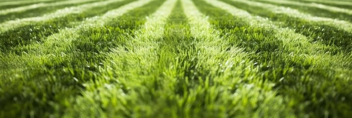 Striped Green Grass Lawn