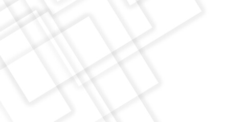 Abstract white background design with layers of textured white transparent material in triangle and squares shapes. White color technology concept geometric line vector white light grey background.