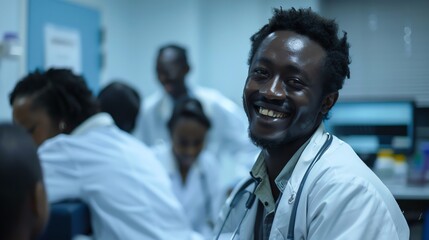 Obraz premium A smiling black doctor