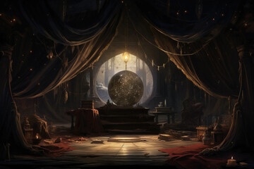 Fortune Teller Enigmatic Mysteries Await Within Darkened Chamber Fantasy  wallpaper