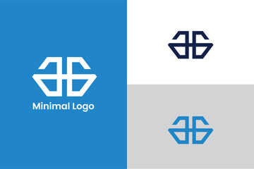 letter AA hexagon modern abstract minimal logo, letter AA combined logo for finance and corporate