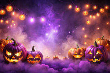 Naklejka premium halloween background with pumpkin