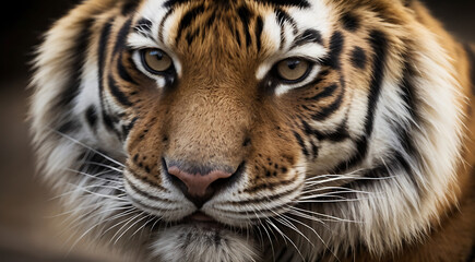 Fototapeta premium Extreme close up of tiger fur background style, detailed fur