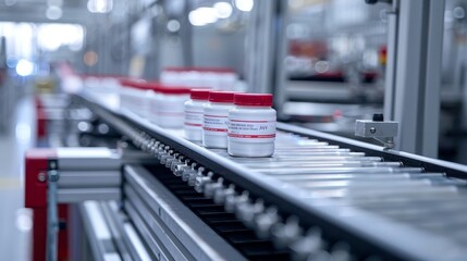 Modern packaging line with automated dispensing devices, ensuring accuracy and efficiency in product handling