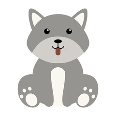 Cute Wildlife Clipart on White Background. Vector Illustration in Cartoon Design Style.