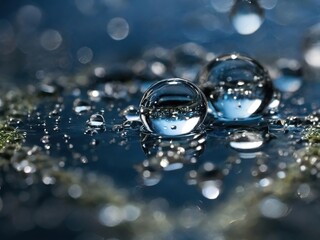Fototapeta premium blue water droplets