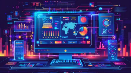 Data science, AI and cloud data concept. Computer programmer.