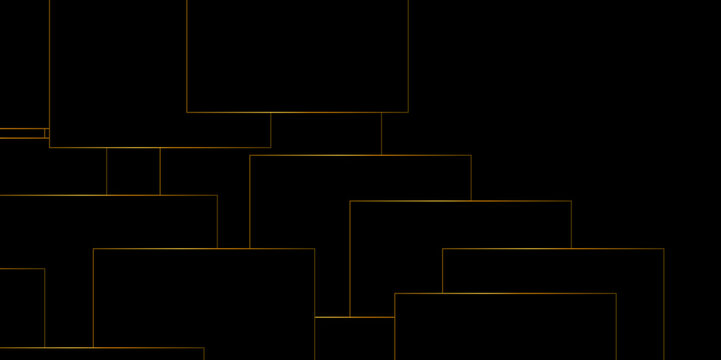 Dark Yellow vector template with rectangles. Abstract modern black background paper cut style with black and gold line Luxury concept, User for banner, poster, wallpaper, Theam.