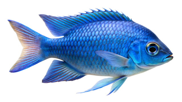 Blue Chromis isolated on background