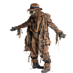 Obraz premium Scarecrow full body, transparent background, isolated at the edges.