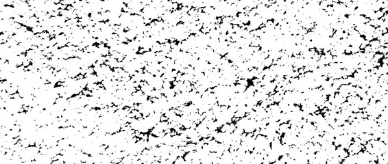 Black gritty grunge texture. Grainy rugged overlay background. Distressed noise surface with dust, particles, particles, specks. Rough speckled texture backdrop of concrete, cement, gravel. Vector