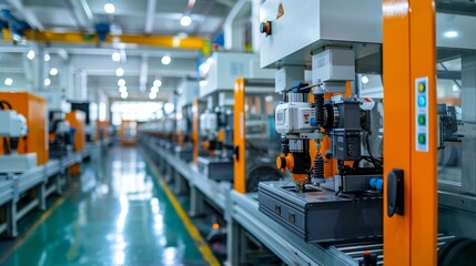 Fototapeta premium Industrial scene with advanced injection molding equipment creating innovative, eco-friendly packaging solutions