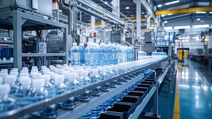 Fototapeta premium Injection molding machine producing environmentally-friendly packaging at high efficiency, highlighting technological advancements