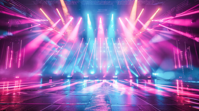 Concert performance on stage by Korean artists. - Powered by Adobe