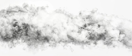 Pencil sketch style, panoramic close-up, high detail scan of dust patches, on white background, Generative AI 