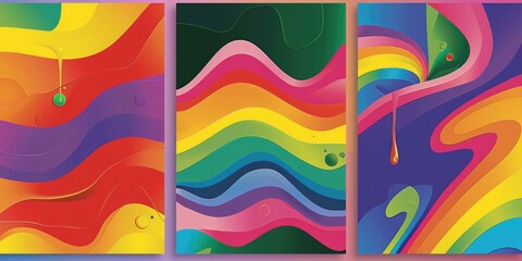 Obraz premium Three colored banners