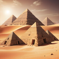 pyramids in desert