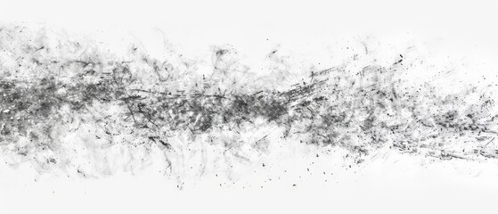 Fototapeta premium Pencil sketch style, panoramic close-up, high detail scan of dusty film, on white background, Generative AI 