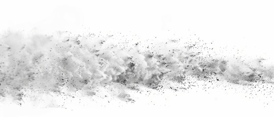 Pencil sketch style, panoramic close-up, high detail scan of dusty film, on white background, Generative AI 