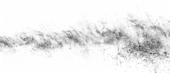 Pencil sketch style, panoramic close-up, high detail scan of dusty surface, on white background, Generative AI