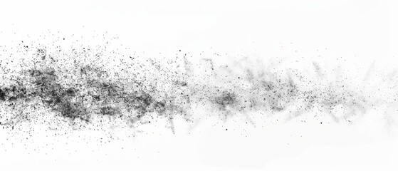 Pencil sketch style, panoramic close-up, high detail scan of light dusting, on white background, Generative AI