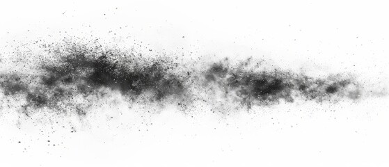 Fototapeta premium Pencil sketch style, panoramic close-up, high detail scan of light dusting, on white background, Generative AI