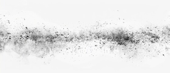 Pencil sketch style, panoramic close-up, high detail scan of light dusting, on white background, Generative AI