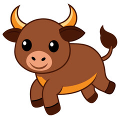 Create a simple  cow design  is jumping