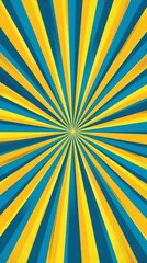 Obraz premium Blue And Yellow Striped Sunburst Pattern Background Wallpaper