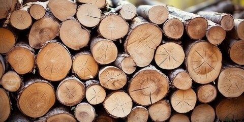 Fototapeta premium Stacked Wood Logs,Wine corks Pattern.