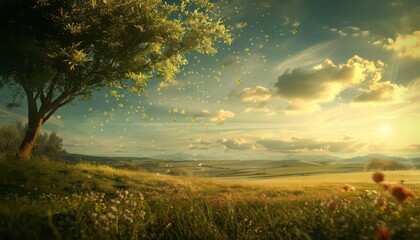 idyllic landscape wallpaper background