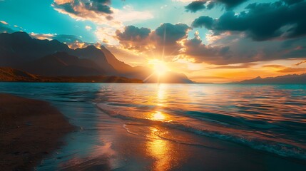 sunset over the sea