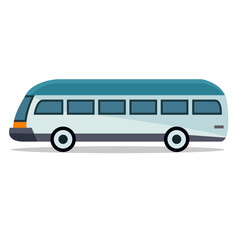 Bus flat icon vector illustration, blue city bus vehicle clip art image