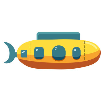 recommend clip art: Cartoon submarine clip art image, yellow submarine vector illustration, isolated on white background, cute childish style