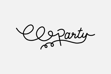 Simple outline text, smooth lines. Stylized image Vector graphics. Neon sign. Inscription 