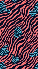 Fototapeta premium Abstract Pink And Blue Zebra Striped Wallpaper Pattern