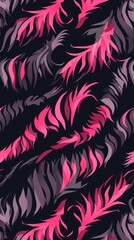 Abstract Pink and Gray Feather Pattern Wallpaper