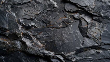 Black white stone texture. Rock surface. Close-up. Like a old rough concrete wall. Dark gray grunge background with space for design. Template. Backdrop. Wide banner.