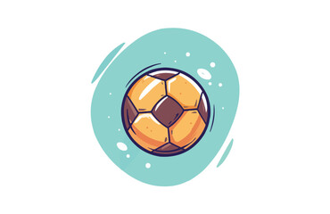 Colorful futbol icon isolated on white background.
