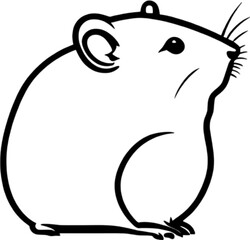 Adorable black stencil hamster, cute pet companion. 