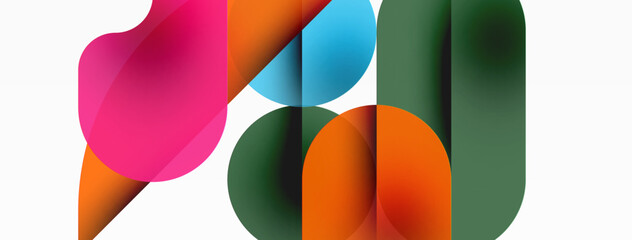 Minimal round shapes geometric abstract background. Circle design. Trendy techno business template for wallpaper, banner, background or landing