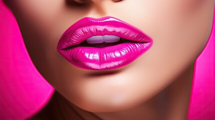 Fototapeta premium beauty hot pink lips