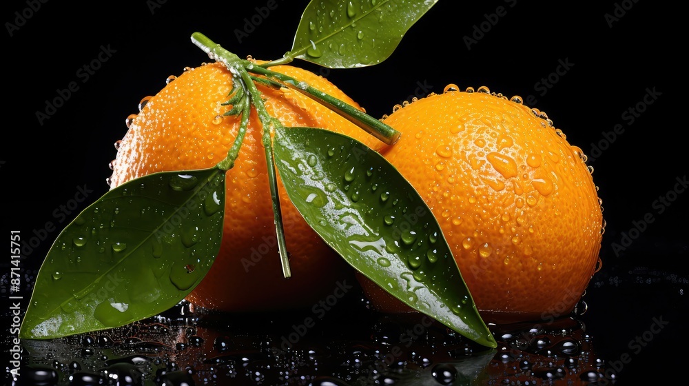 Poster close isolated orange fruit