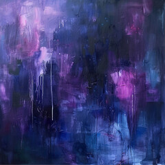 an abstract painting of dark purples and dark blues softly merged together