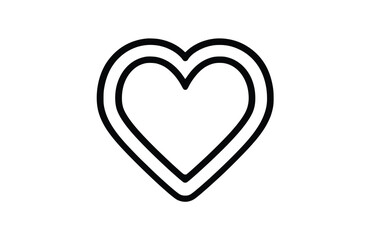 Heart black icon, isolated on white background. Vector illustration.