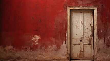 peeling dark red paint
