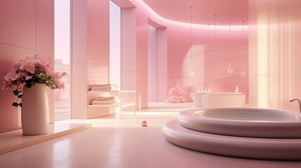 luxurious blurred pink interior